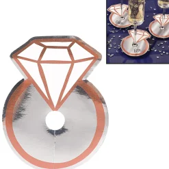 Metallic Rose Gold & Silver Diamond Ring Glass Tags 18ct