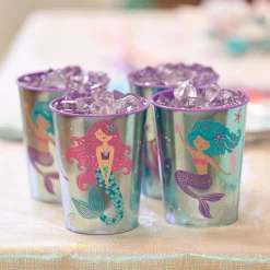 Metallic Shimmering Mermaids Plastic Favor Cup, 16oz