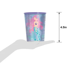 Metallic Shimmering Mermaids Plastic Favor Cup, 16oz