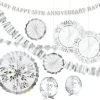 Metallic Silver & White 25th Anniversary Room Decorating Kit, 10pc