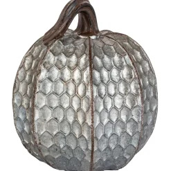 Metal-Look Stone & Resin Pumpkin, Sizes 5.9in x 4.5in and 4.7in x 4.9in