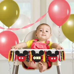 Mickey Mouse Forever 1st Birthday Fabric & Ribbon High Chair Decoration, 38in