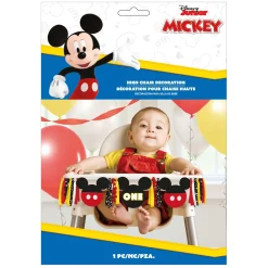 Mickey Mouse Forever 1st Birthday Fabric & Ribbon High Chair Decoration, 38in