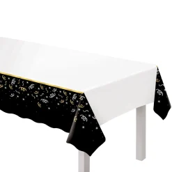 Midnight Cheer NYE Plastic Tablecover, 54in x 102in