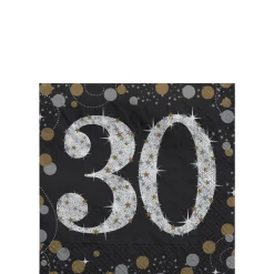 Milestone Beverage Napkins, 16ct - Sparkling Celebration, Ages