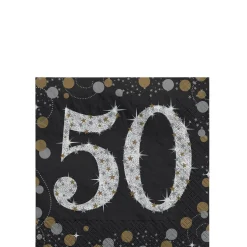 Milestone Beverage Napkins, 16ct - Sparkling Celebration, Ages