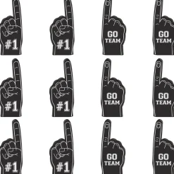 Mini Black Foam Fingers, 12ct - Spirit Party Favors