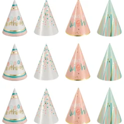 Mini Metallic Happy Cake Day Birthday Party Hats 12ct
