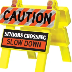 Mini Senior Moments Plastic Safety Barricade, 4.4in x 5in