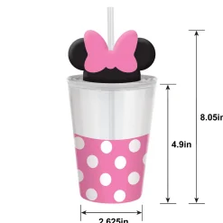Minnie Mouse Forever Plastic Party Cup with Straw & Lid, 12oz