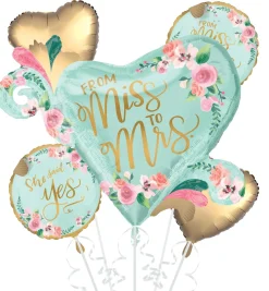 Mint to Be Bridal Shower Foil Balloon Bouquet, 5pc