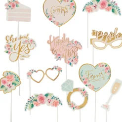 Mint to Be Floral Photo Booth Props 13ct