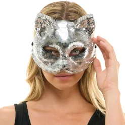Mirrored Cat Half Mask