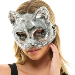Mirrored Cat Half Mask