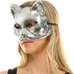 Mirrored Cat Half Mask