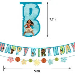 Moana Birthday Banner Set, 2pc, 5.3ft