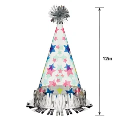 Modern Birthday Starry Plastic Party Hat, 10.5in