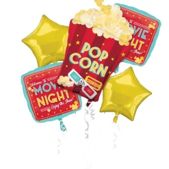 Movie Night Foil Balloon Bouquet, 5pc