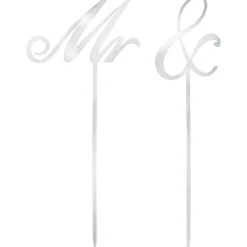 Mr. & Silver Cake Toppers 2ct
