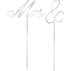 Mrs. & Silver Cake Toppers 2ct