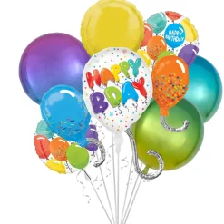 Multicolor Birthday Celebration Foil Balloon Bouquet