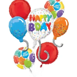 Multicolor Birthday Celebration Foil Balloon Bouquet