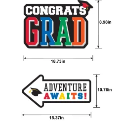 Multicolor Congrats Grad Corrugated Plastic Yard Sign Set, 4pc
