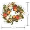 Natural Grass Fall Wreath with Foam Pumpkins & Mums, 18in
