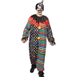 Neon Creepy Clown Costume for Men