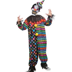 Neon Creepy Clown Costume for Boys