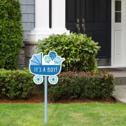 Oh Baby! Carriage Baby Shower Plastic Yard Sign, 15in x 25in, Assorted Colors
