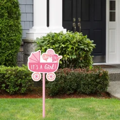 Oh Baby! Carriage Baby Shower Plastic Yard Sign, 15in x 25in, Assorted Colors
