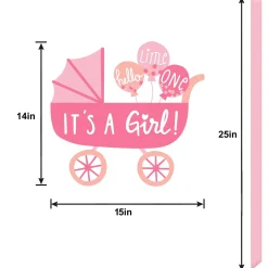 Oh Baby! Carriage Baby Shower Plastic Yard Sign, 15in x 25in, Assorted Colors