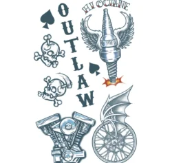 Outlaw Biker Tattoos 1 Sheet- Tinsley Transfers