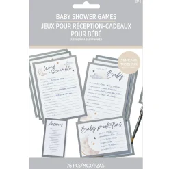 Over the Moon Baby Shower Games for 25 Guests, 75 Sheets, 3 Games - Baby Predictions, Wishes for Baby & Word Scramble