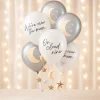 Over the Moon Baby Shower Latex Balloons, 12in, 6ct, with Balloon Tails