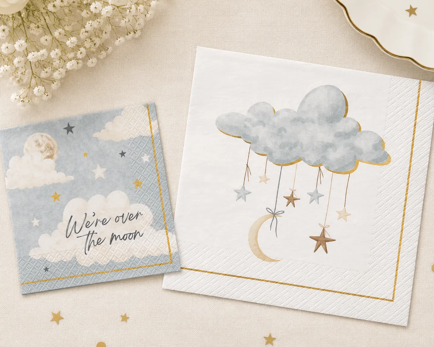 Over the Moon Paper Napkins, 16ct, Assorted Options