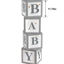 Over the Moon Pop-Up Baby Shower Block Decorations, 4pc