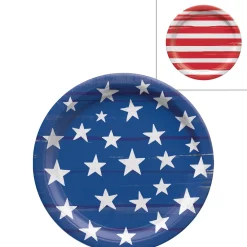 Painted Patriotic Paper Dessert Plates, 8ct, Assorted Options