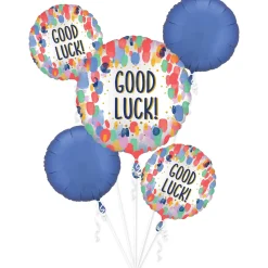 Painterly Dots Good Luck Foil Balloon Bouquet, 5pc