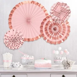 Paper Fan Decorations, 4ct, Assorted Colors