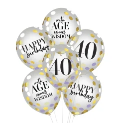 Party Of The Ages Birthday Latex Balloons, 6ct, Ages