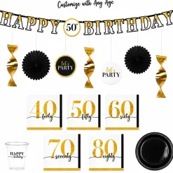 Party of the Ages Milestone Birthday Party Kit, Ages 40-80, 16 Guests
