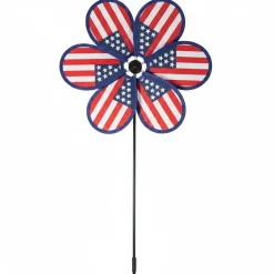 Patriotic American Flag Pinwheel Yard Stake