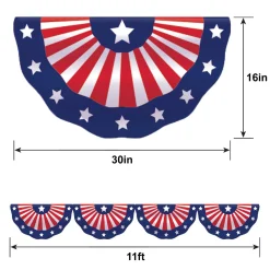 Patriotic Fabric Bunting, 11ft x 1.6ft