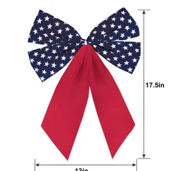 Patriotic Flocked Bow, Multiple Sizes