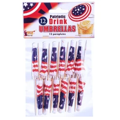 Patriotic Paper Drink Umbrellas, 12ct