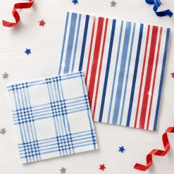 Patriotic Patchwork Paper Lunch Napkins, 16ct, Assorted Options
