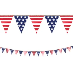 Patriotic Stars & Stripes Pennant Banner, 12.5ft