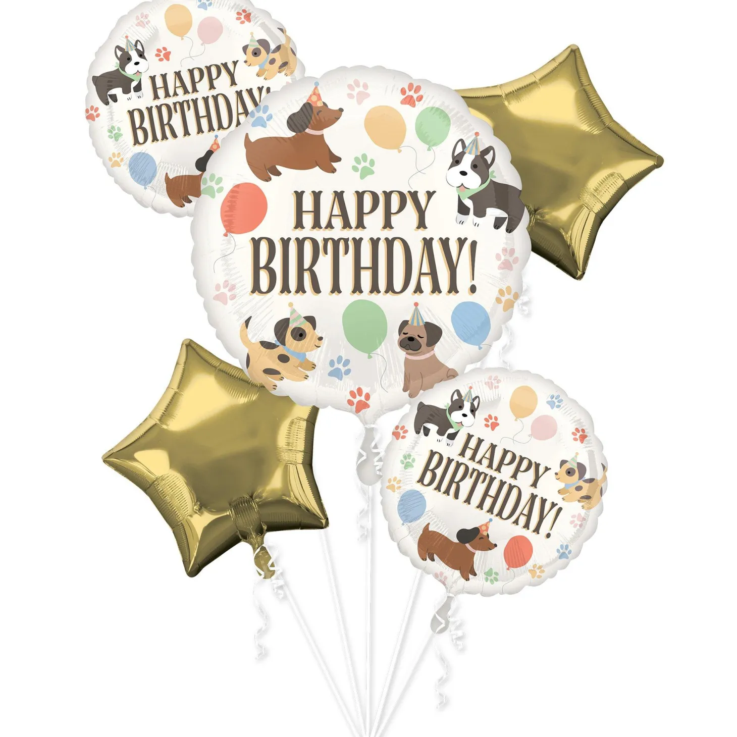 Pawsome Birthday Foil Balloon Bouquet, 5pc
